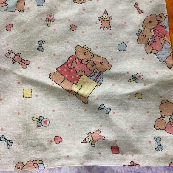 Colorful child’s Patchwork Quilt Throw 40” x 39” handmade reversible - Picture 4 of 6